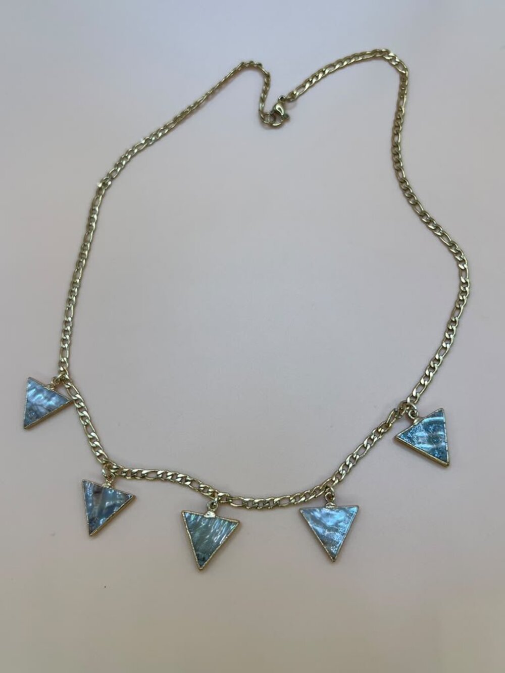 Handmade Reversible Abalone Shell Triangle Charm Necklace - Picture 2 of 5